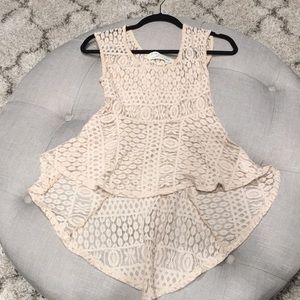 High low peplum tank